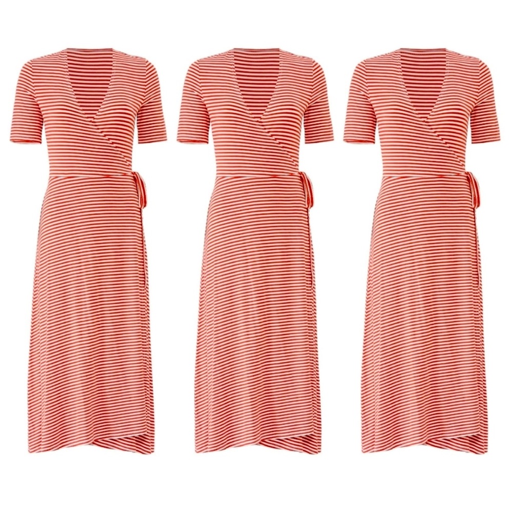 NWT Revolve 525 America striped wrap dress